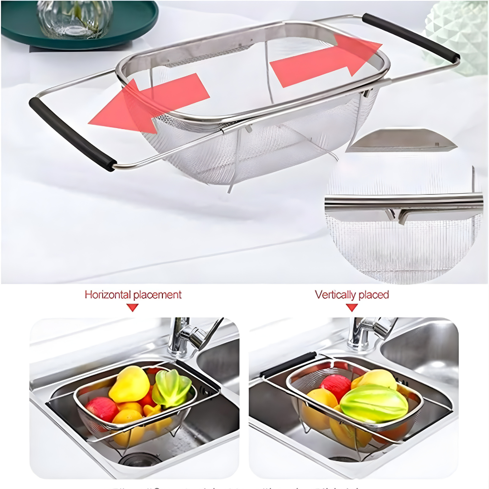 FlexiDrain™ Stainless Mesh Colander